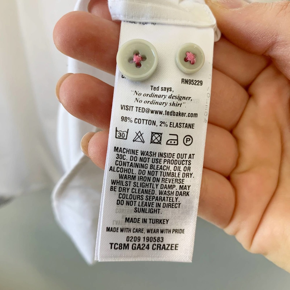 Ted Baker London Crazee White Button Down Shirt 7 - Picture 12 of 15
